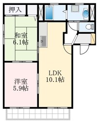 ソレイユ北庄A棟の物件間取画像